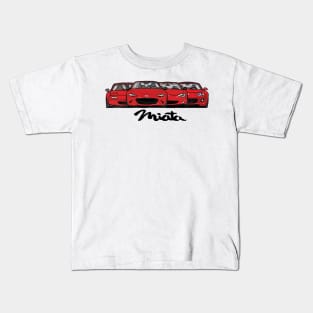 MX5 Miata Generations Red Kids T-Shirt